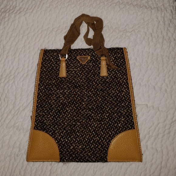 Prada Handbags - AUTH PRADA TWEED TOTE